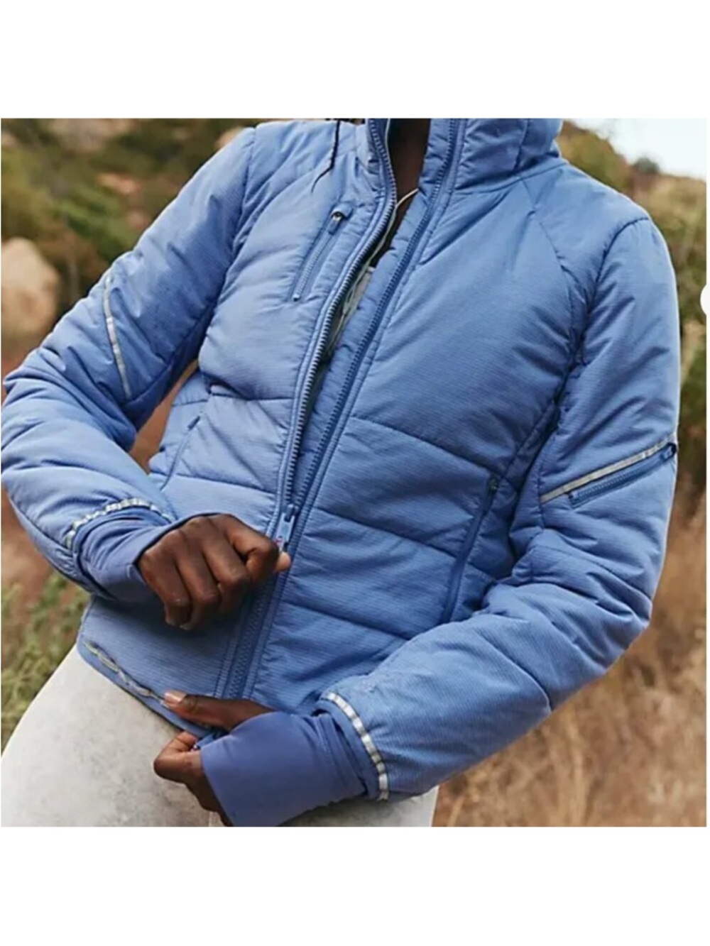 NWT Free People Movement Gathering Storm Run Puffer Jacket Small Blueberry
